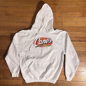 Raising Cane’s Employees Chicken Fingers White & Red Pullover Hoodie Medium